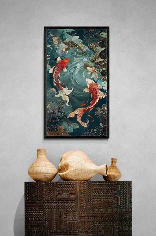 Tranh canvas phong thủy Ngư Vương Thịnh Vượng